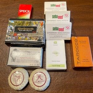 Assorted Hotel & Boutique Soaps - Mixed Brands (Sebamed, Speick, Tarocco, etc.)